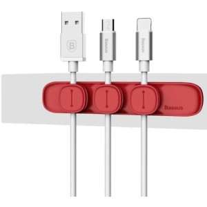 Держатель для кабеля Baseus Peas Cable Clip Red (ACWDJ-09)