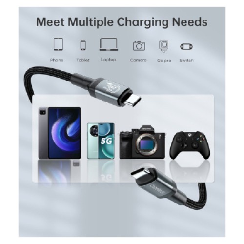 Дата кабель USB-C to USB-C 2.0m USB4 Gen 3 240W 8K Choetech (XCC-1042)