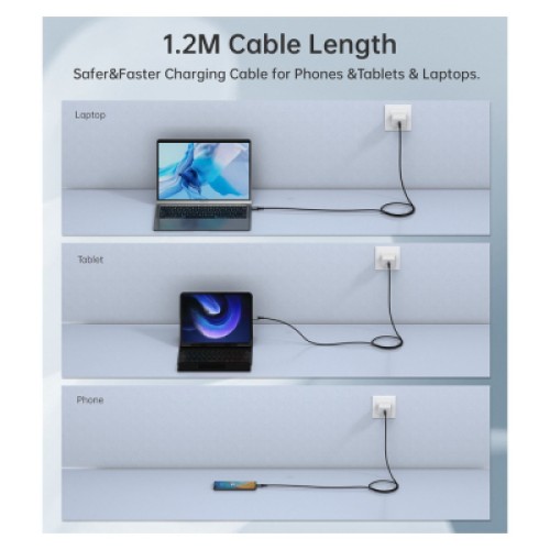 Дата кабель USB-C to USB-C 2.0m USB4 Gen 3 240W 8K Choetech (XCC-1042)