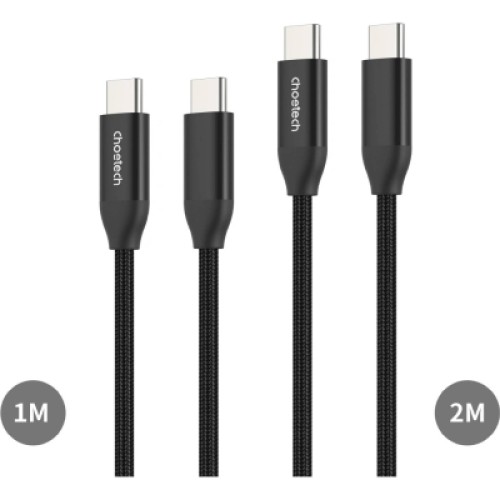 Дата кабель USB-C to USB-C 1.0m + 2.0m PD3.1 240W 2pcs Choetech (XCC-1060)