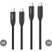 Дата кабель USB-C to USB-C 1.0m + 2.0m PD3.1 240W 2pcs Choetech (XCC-1060)