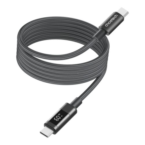 Дата кабель USB-C to USB-C 1.2m PD60W magnetic digital display nylon gray Choetech (XCC-1067-GY)