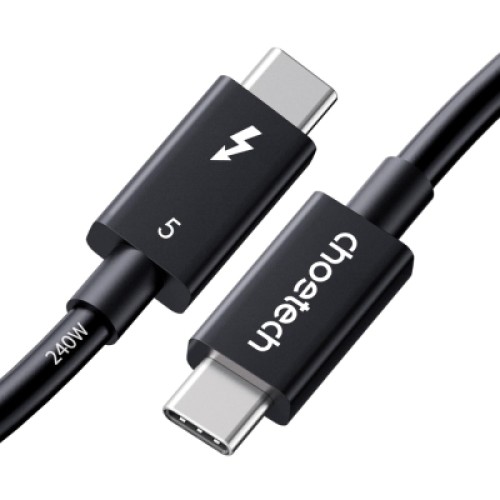 Дата кабель USB-C to USB-C 1.0m Thunderbolt 5 Intel certified Choetech (A3011)