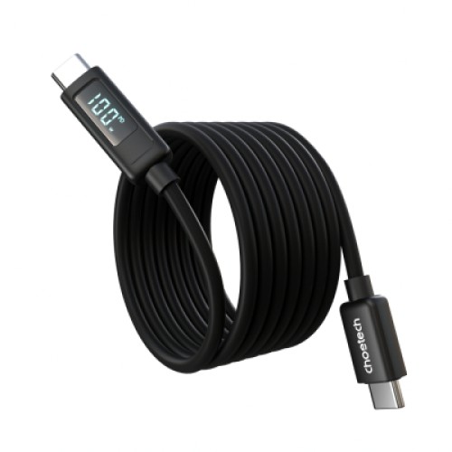 Дата кабель USB-C to USB-C 1.2m PD100W digital display silicone Choetech (XCC-1064)
