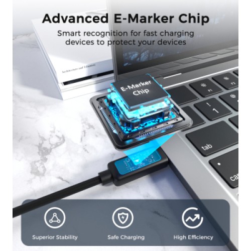 Дата кабель USB-C to USB-C 1.2m PD100W digital display silicone Choetech (XCC-1064)