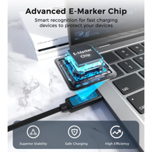 Дата кабель USB-C to USB-C 1.8m PD100W digital display silicone Choetech (XCC-1063)