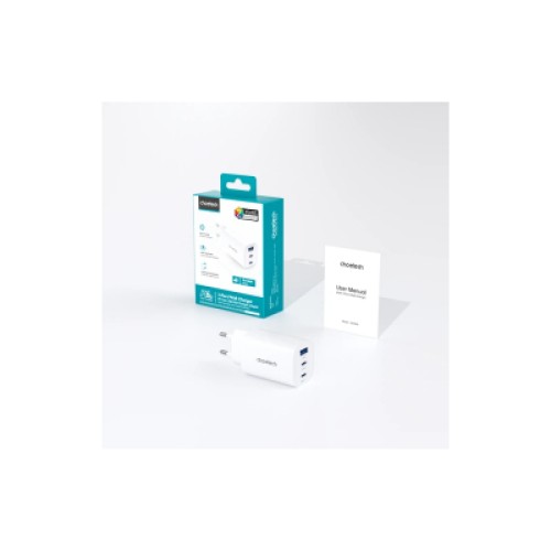 Зарядное устройство Choetech 2xUSB-C + 1xUSB PD65W GaN (PD9006)