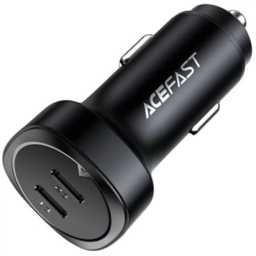 Зарядное устройство Acefast 2xUSB-C 72W car adapter metal (6974316280361)