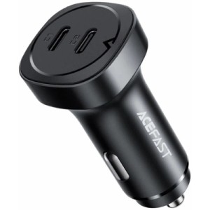Зарядное устройство Acefast 2xUSB-C 72W car adapter metal (6974316280361)