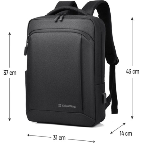 Рюкзак для ноутбука ColorWay Practical 17.3" Black (CW-BPP173-BK) Рюкзак для ноутбука ColorWay Practical 17.3" Black (CW-BPP173-BK)