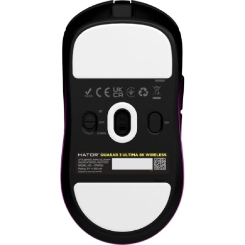 Мышка Hator Quasar 3 Ultima 8K Wireless/Bluetooth/USB Black/Purple (HTM760)