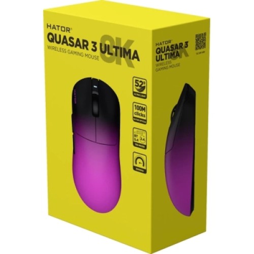 Мышка Hator Quasar 3 Ultima 8K Wireless/Bluetooth/USB Black/Purple (HTM760)