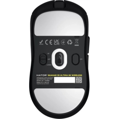 Мышка Hator Quasar 3S Ultima 8K Wireless/Bluetooth/USB Black (HTM660)