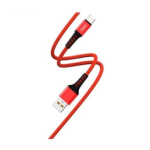 Дата кабель USB 2.0 AM to USB-C 1.0m 2.4A red Denmen (DN-D02T-RD)