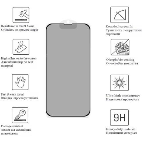 Стекло защитное Drobak Apple iPhone 17e Matte Ceramics Anty Spy (151520) Стекло защитное Drobak Apple iPhone 17e Matte Ceramics Anty Spy (151520)