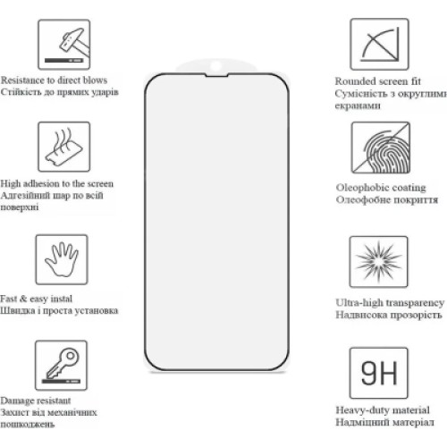 Стекло защитное Drobak Apple iPhone 17e Matte Ceramics Black (151518)