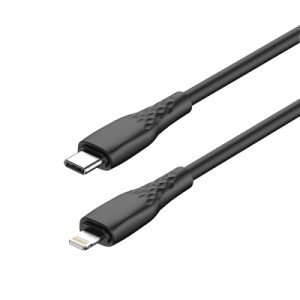 Дата кабель USB-C to Lightning 1.0m PD30W textured PVC black ColorWay (CW-CBPDCL094-BK)