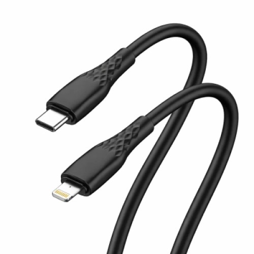Дата кабель USB-C to Lightning 1.0m PD30W textured PVC black ColorWay (CW-CBPDCL094-BK)