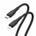 Дата кабель USB-C to Lightning 2.0m PD30W textured PVC black ColorWay (CW-CBPDCL095-BK)