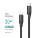 Дата кабель USB-C to Lightning 1.0m PD30W TPE embossed black ColorWay (CW-CBPDCL101-BK)
