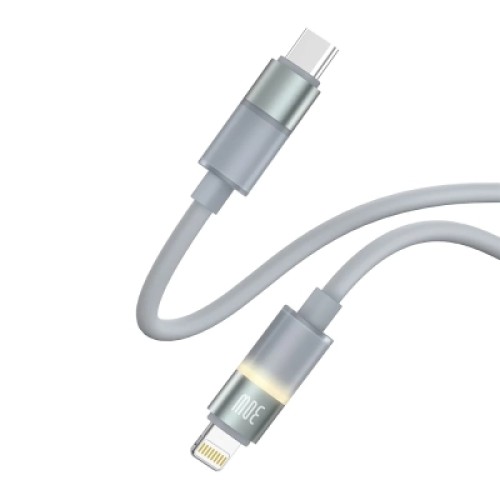 Дата кабель USB-C to Lightning 1.0m PD30W warm light gray ColorWay (CW-CBPDCL092-GR)