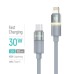 Дата кабель USB-C to Lightning 1.0m PD30W warm light gray ColorWay (CW-CBPDCL092-GR)