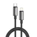 Дата кабель USB-C to Lightning 1.0m PD30W zinc alloy braided black ColorWay (CW-CBPDCL098-BK)