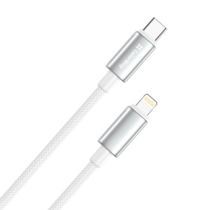 Дата кабель USB-C to Lightning 2.0m PD30W zinc alloy braided white ColorWay (CW-CBPDCL099-WT)