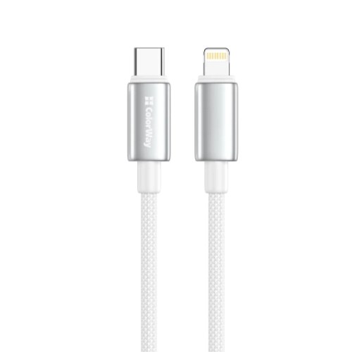 Дата кабель USB-C to Lightning 2.0m PD30W zinc alloy braided white ColorWay (CW-CBPDCL099-WT) Дата кабель USB-C to Lightning 2.0m PD30W zinc alloy braided white ColorWay (CW-CBPDCL099-WT)