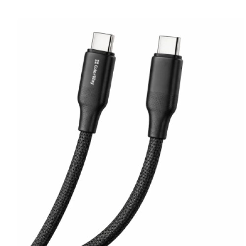 Дата кабель USB-C to USB-C 1.0m 3A 60W TPE embossed black ColorWay (CW-CBPDCC101-BK) Дата кабель USB-C to USB-C 1.0m 3A 60W TPE embossed black ColorWay (CW-CBPDCC101-BK)