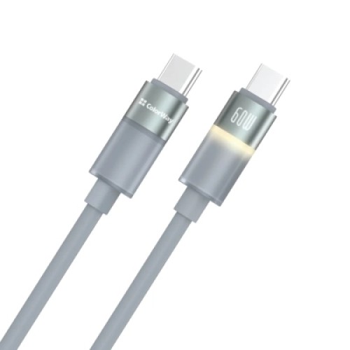Дата кабель USB-C to USB-C 1.0m 3A 60W warm light gray ColorWay (CW-CBPDCC092-GR) Дата кабель USB-C to USB-C 1.0m 3A 60W warm light gray ColorWay (CW-CBPDCC092-GR)