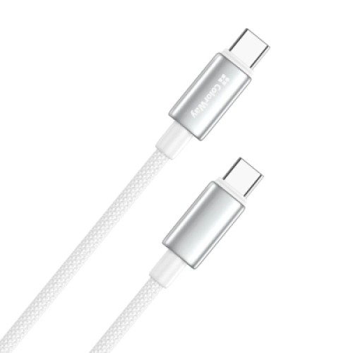 Дата кабель USB-C to USB-C 1.0m 5A 100W zinc alloy braided white ColorWay (CW-CBPDCC098-WT) Дата кабель USB-C to USB-C 1.0m 5A 100W zinc alloy braided white ColorWay (CW-CBPDCC098-WT)