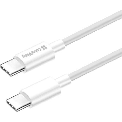 Дата кабель USB-C to USB-C 2.0m 5A 100W zinc alloy braided white ColorWay (CW-CBPDCC099-WT)