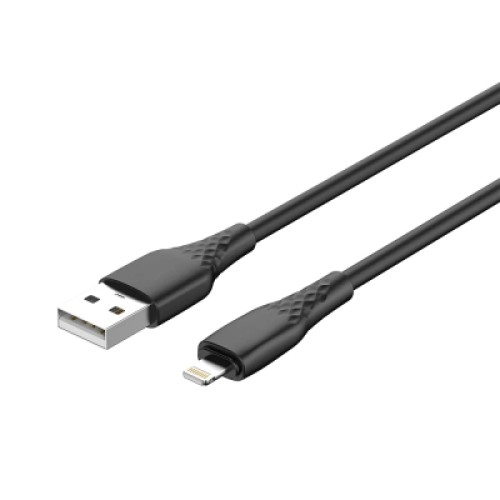 Дата кабель USB 2.0 AM to Lightning 1.0m 3A textured PVC black ColorWay (CW-CBUL094-BK)