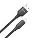 Дата кабель USB 2.0 AM to Lightning 1.0m 3A TPE embossed black ColorWay (CW-CBUL101-BK)
