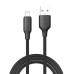 Дата кабель USB 2.0 AM to Lightning 1.0m 3A TPE embossed black ColorWay (CW-CBUL101-BK)
