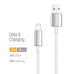 Дата кабель USB 2.0 AM to Lightning 1.0m 3A zinc alloy braided white ColorWay (CW-CBUL098-WT)