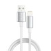 Дата кабель USB 2.0 AM to Lightning 1.0m 3A zinc alloy braided white ColorWay (CW-CBUL098-WT)