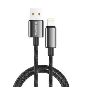 Дата кабель USB 2.0 AM to Lightning 1.0m 3A zinc alloy braided black ColorWay (CW-CBUL098-BK)