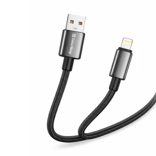 Дата кабель USB 2.0 AM to Lightning 2.0m 3A zinc alloy braided black ColorWay (CW-CBUL099-BK) Дата кабель USB 2.0 AM to Lightning 2.0m 3A zinc alloy braided black ColorWay (CW-CBUL099-BK)