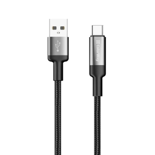 Дата кабель USB 2.0 AM to USB-C 2.0m 6A braided wire black ColorWay (CW-CBUC097-BK) Дата кабель USB 2.0 AM to USB-C 2.0m 6A braided wire black ColorWay (CW-CBUC097-BK)