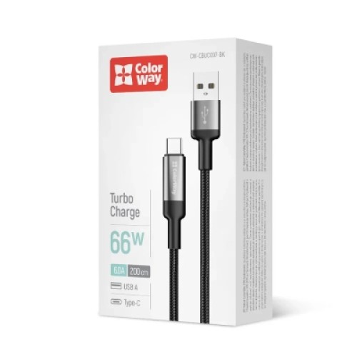 Дата кабель USB 2.0 AM to USB-C 2.0m 6A braided wire black ColorWay (CW-CBUC097-BK) Дата кабель USB 2.0 AM to USB-C 2.0m 6A braided wire black ColorWay (CW-CBUC097-BK)