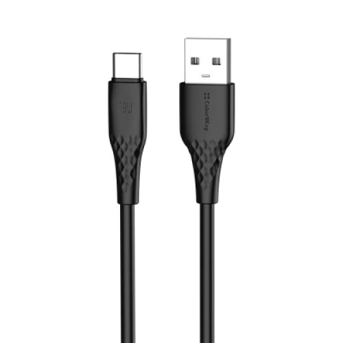 Дата кабель USB 2.0 AM to USB-C 1.0m 3A textured PVC black ColorWay (CW-CBUC094-BK) Дата кабель USB 2.0 AM to USB-C 1.0m 3A textured PVC black ColorWay (CW-CBUC094-BK)