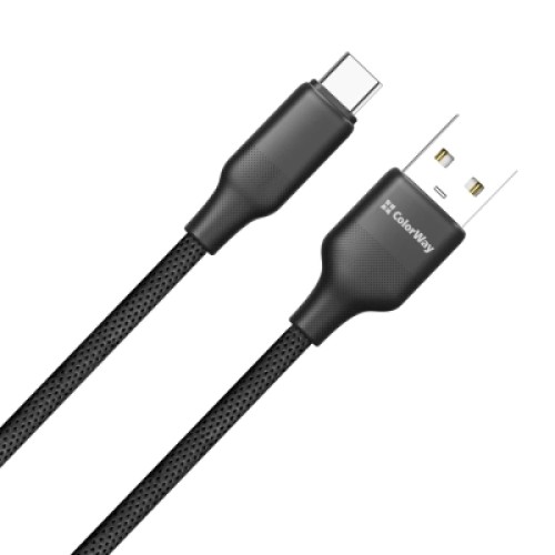 Дата кабель USB 2.0 AM to USB-C 1.0m 3A TPE embossed black ColorWay (CW-CBUC101-BK) Дата кабель USB 2.0 AM to USB-C 1.0m 3A TPE embossed black ColorWay (CW-CBUC101-BK)