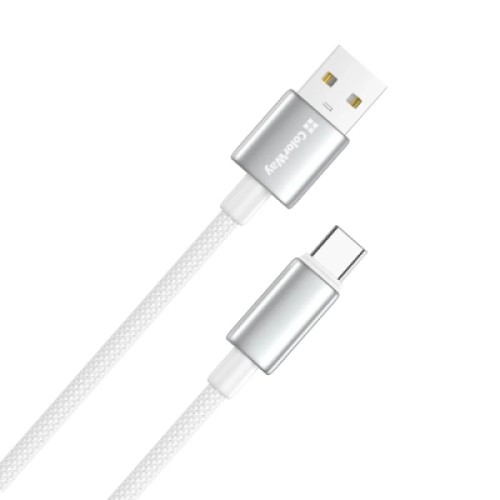 Дата кабель USB 2.0 AM to USB-C 1.0m 3A zinc alloy braided white ColorWay (CW-CBUC098-WT) Дата кабель USB 2.0 AM to USB-C 1.0m 3A zinc alloy braided white ColorWay (CW-CBUC098-WT)