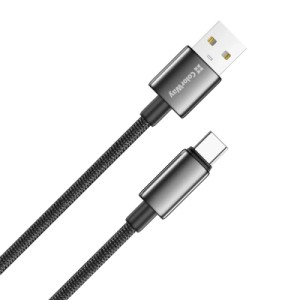 Дата кабель USB 2.0 AM to USB-C 1.0m 3A zinc alloy braided black ColorWay (CW-CBUC098-BK)