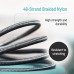 Дата кабель USB 2.0 AM to USB-C 1.0m 3A zinc alloy braided black ColorWay (CW-CBUC098-BK)