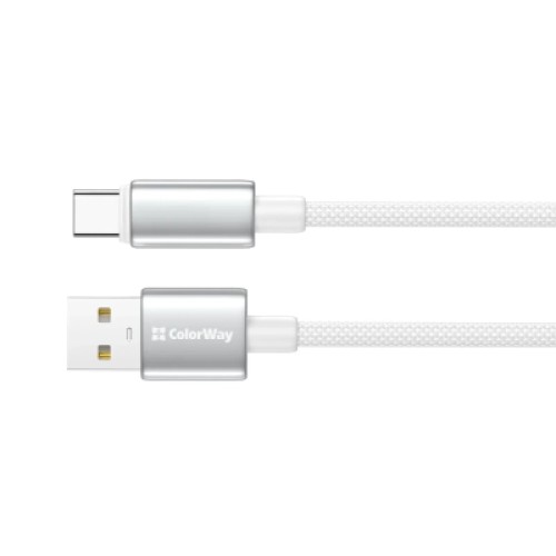 Дата кабель USB 2.0 AM to USB-C 2.0m 3A zinc alloy braided white ColorWay (CW-CBUC099-WT) Дата кабель USB 2.0 AM to USB-C 2.0m 3A zinc alloy braided white ColorWay (CW-CBUC099-WT)