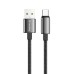 Дата кабель USB 2.0 AM to USB-C 2.0m 3A zinc alloy braided black ColorWay (CW-CBUC099-BK)