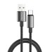 Дата кабель USB 2.0 AM to USB-C 2.0m 3A zinc alloy braided black ColorWay (CW-CBUC099-BK)